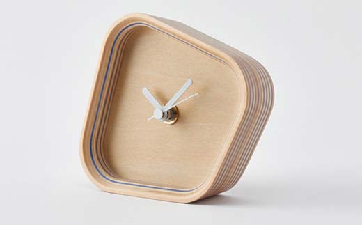 置き時計「rotation」 ブルー 木製 HOKKAIDO WOOD  F6S-249