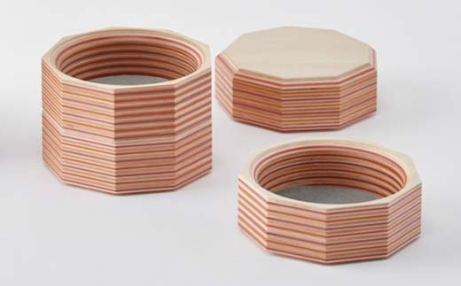 アクセサリートレイセット polygon 多角形 木製 HOKKAIDO WOOD  F6S-254