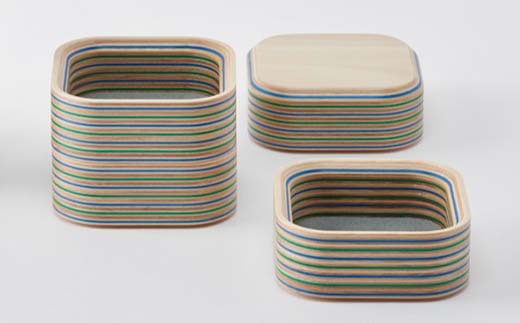 アクセサリートレイセット round square 正方形 木製 HOKKAIDO WOOD  F6S-255