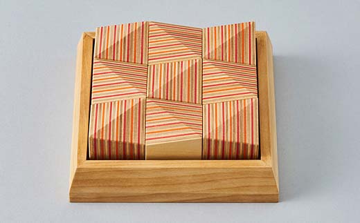 PWパズル 「ridge」 （レッドオレンジ） 木製 HOKKAIDO WOOD  F6S-271