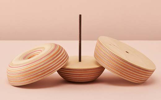 カードホルダー 「ringo」 レッドオレンジ 木製 HOKKAIDO WOOD  F6S-281