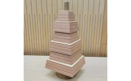 オブジェ「tree」 レッドオレンジ 木製 HOKKAIDO WOOD  F6S-292