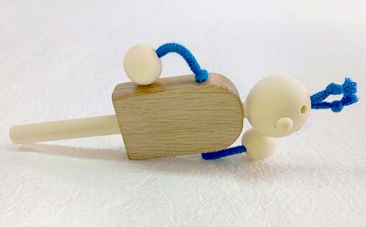 【ＫＥＭ】イヤイヤ （ヒモ青） HOKKAIDO WOOD 木製 おもちゃ オモチャ 自然 子供 子ども こども プレゼント F6S-438