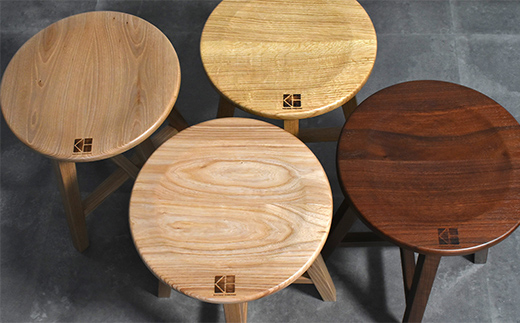 北海道産エルム材スツール O-020STE HOKKAIDO WOOD 家具 インテリア スツール F6S-566