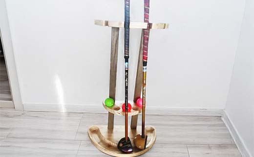 ゴルフクラブスタンド（パークゴルフ用） HOKKAIDO WOOD 木 木製 ゴルフ 収納 スタンド F6S-526