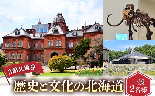 歴史と文化の北海道3館共通券 一般2名様分 人気 おすすめ 利用券 チケット  F6S-520