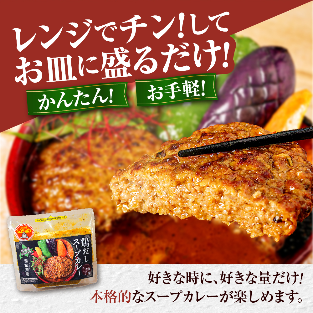レンジで簡単！奥芝商店 鶏だしスープカレー【1人前300g×5個】　北海道 レトルト 人気 札幌