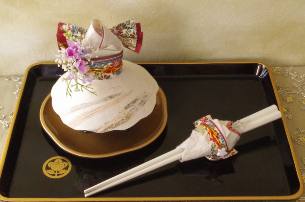 飛沫防止食器カバー＆箸カバー華姫（R）プリザーブドフラワー付き