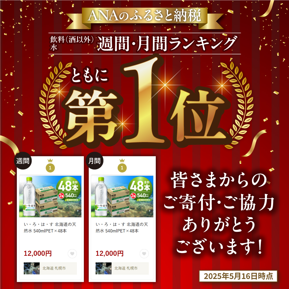 い・ろ・は・す 北海道の天然水 540mlPET×48本