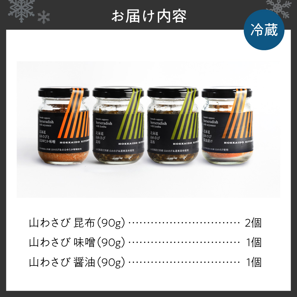 北海道山わさび３種セット