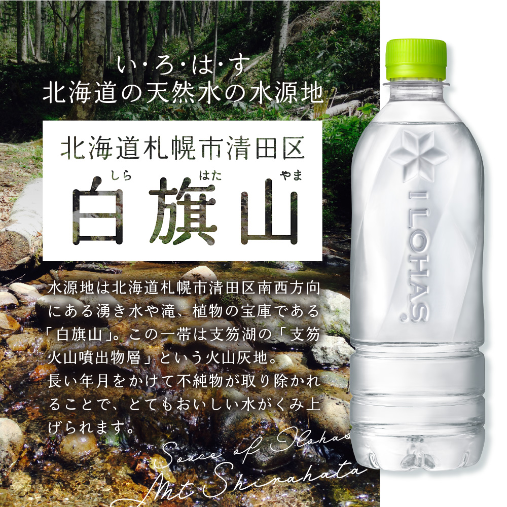 【3ヶ月定期便】い・ろ・は・す 北海道の天然水 ラベルレス 540mlPET×24本 ｜コカ・コーラ 飲料 ドリンク 飲み物 水 北海道 札幌市