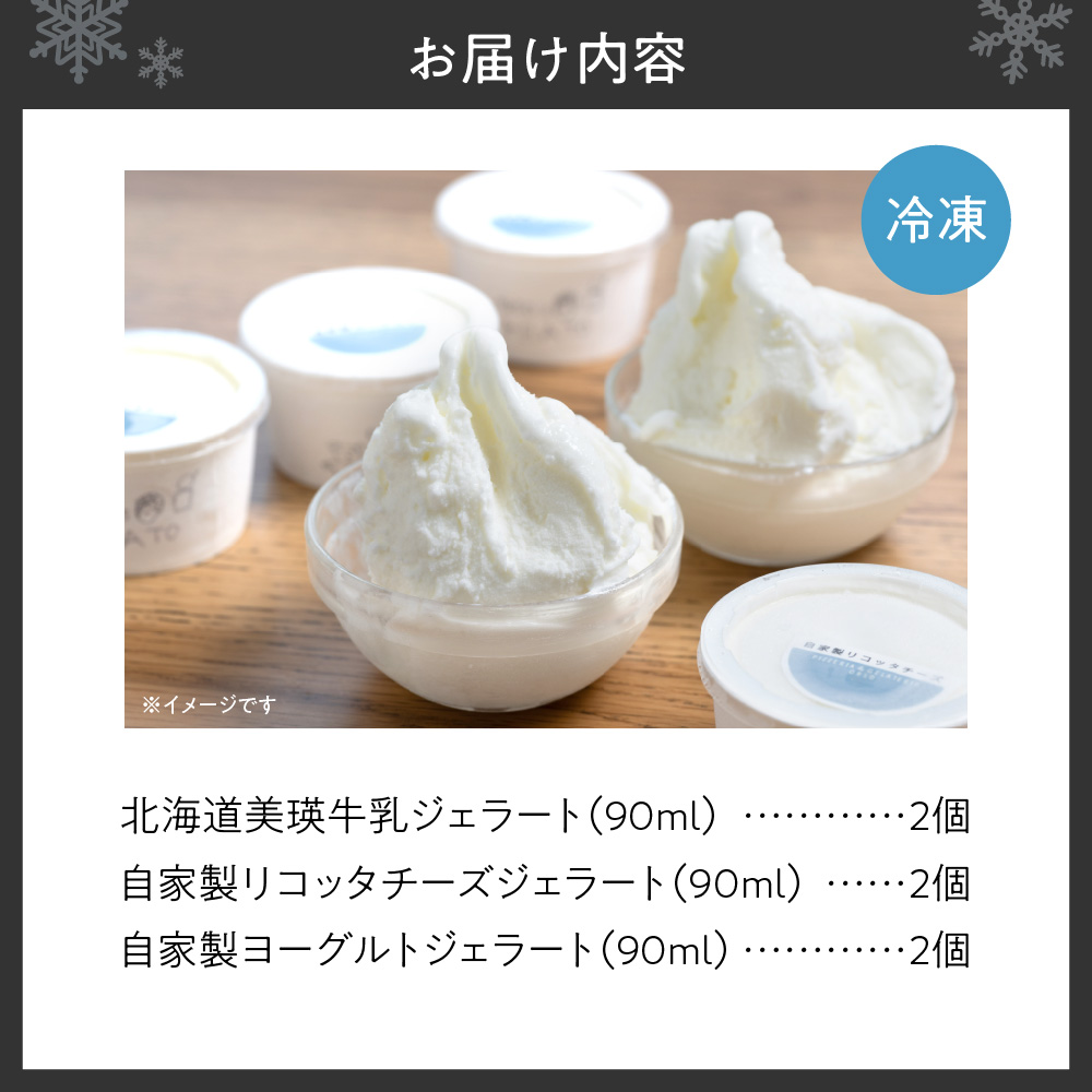 美瑛牛乳ジェラート 自家製ヨーグルトジェラート 自家製 リコッタチーズ ジェラート 食べ比べ セット 牛乳 クリーム アイス イタリア ジェラテリア デザート スイーツ グルメ 贈答 プレゼント 北海道 札幌市