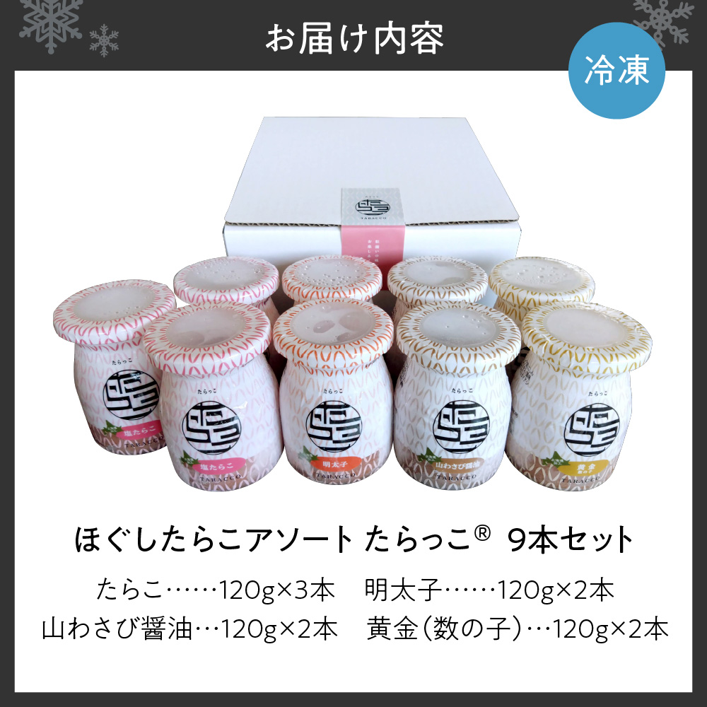 ほぐしたらこアソート【たらっこ(R)】９本セット