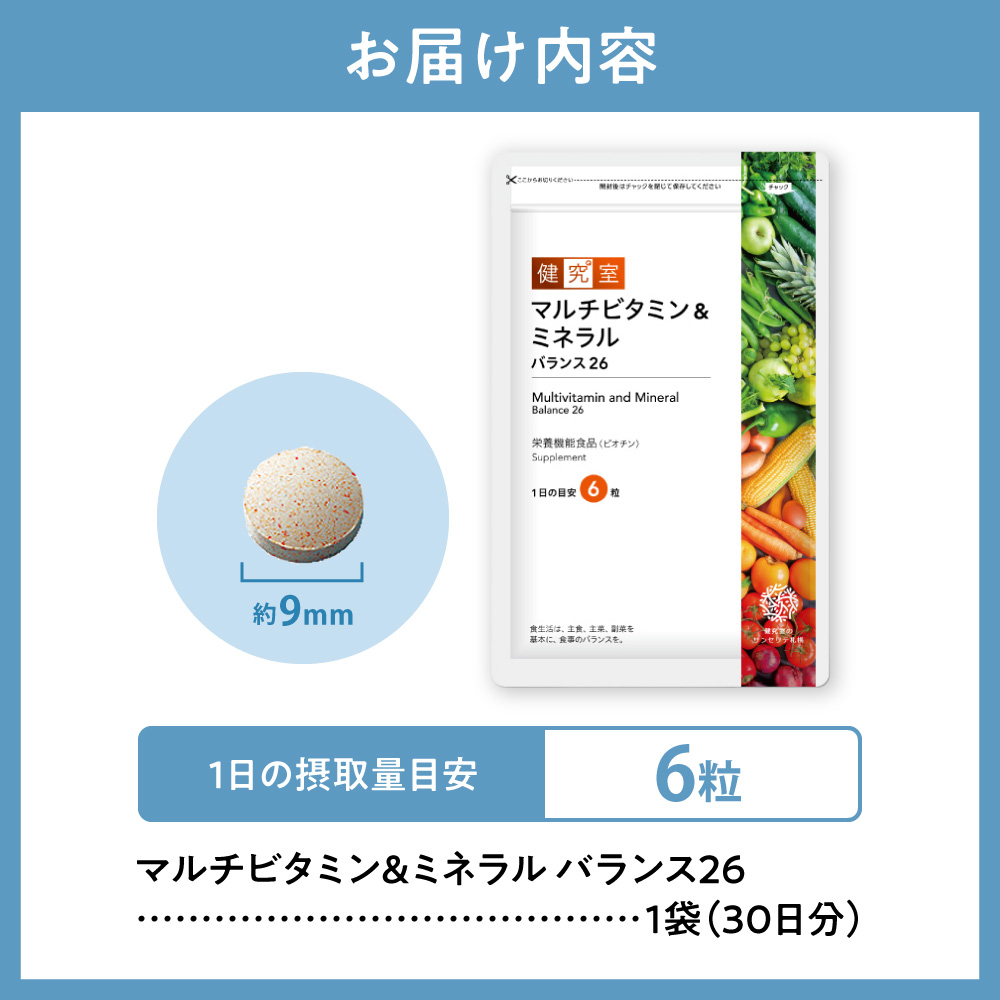 マルチビタミン＆ミネラルバランス26 ｜ サプリ サプリメント 栄養 北海道 札幌市
