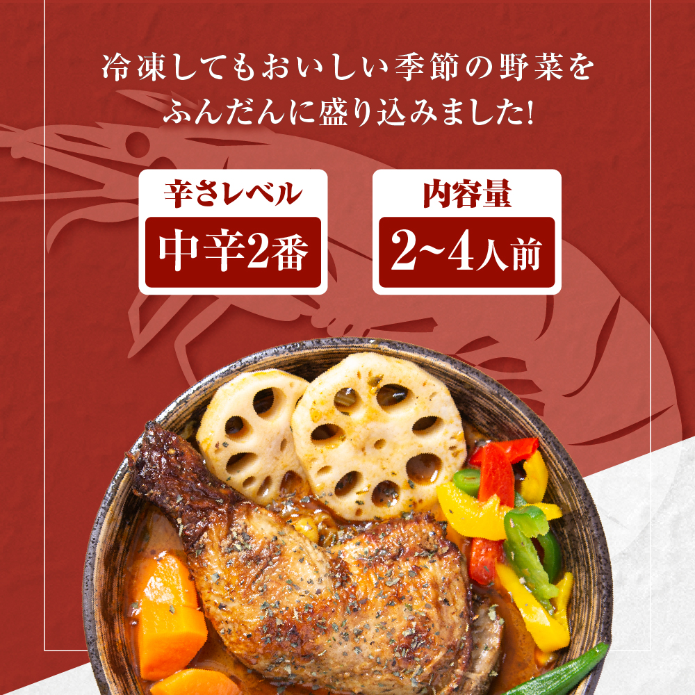 北の街からお届け！熟成骨付き鶏の札幌スープカレー【500g×2個/2~4人前入り】北海道 レトルト 人気 札幌