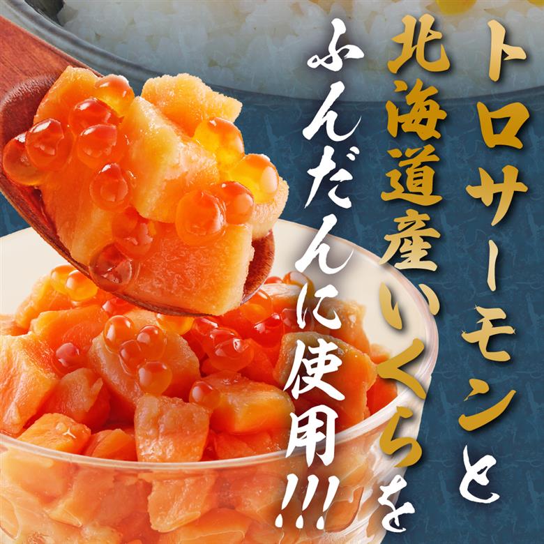 北海道産いくら醤油漬け（鮭卵）とトロサーモンの絶品！親子丼セット1.2kg（200ｇ×６個）