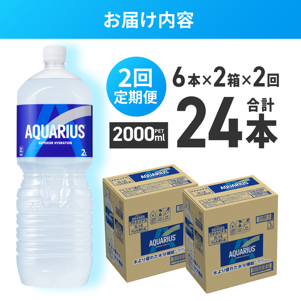 【２ヶ月定期便】アクエリアス　2000mlPET×12本