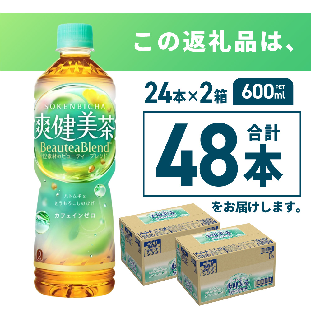 爽健美茶＜BeauteaBlend＞600mlPET×48本 ｜お茶 飲料 カフェインゼロ ペットボトル ソフトドリンク 札幌工場製造 北海道 札幌市