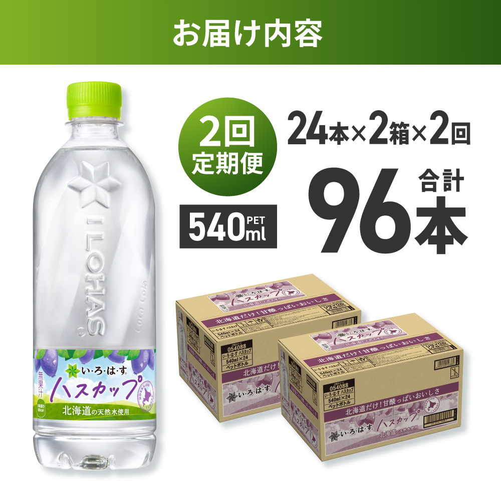 【２ヶ月定期便】い・ろ・は・す ハスカップ　540mlPET×48本｜コカ・コーラ 飲料 ドリンク 飲み物 水 北海道 札幌市