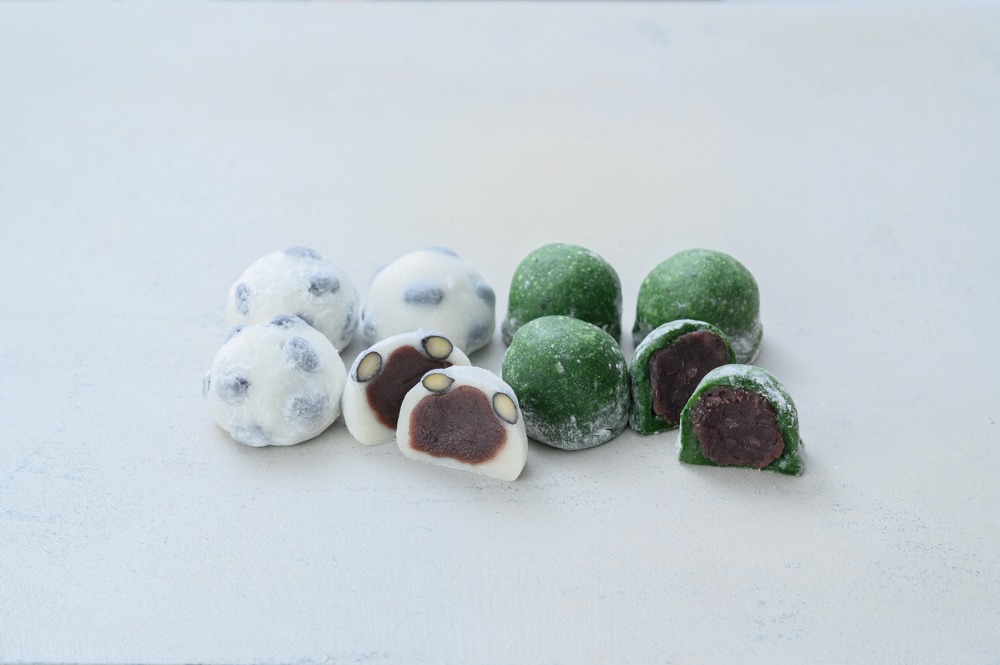 北海道の恵み豆大福4個×国産よもぎの草大福4個セット