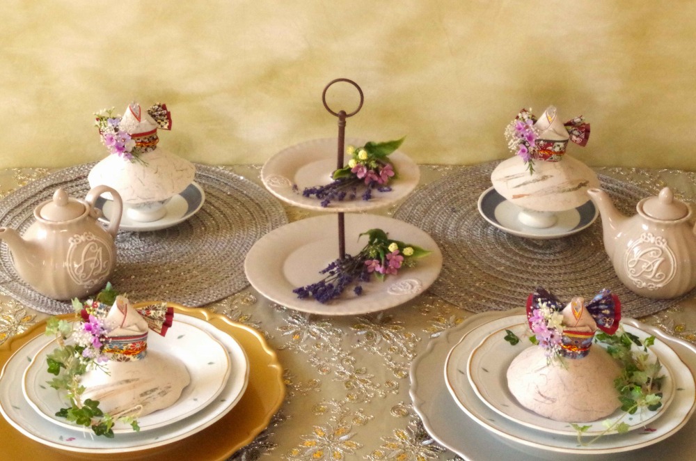 飛沫防止食器カバー華姫（R）プリザーブドフラワー付き