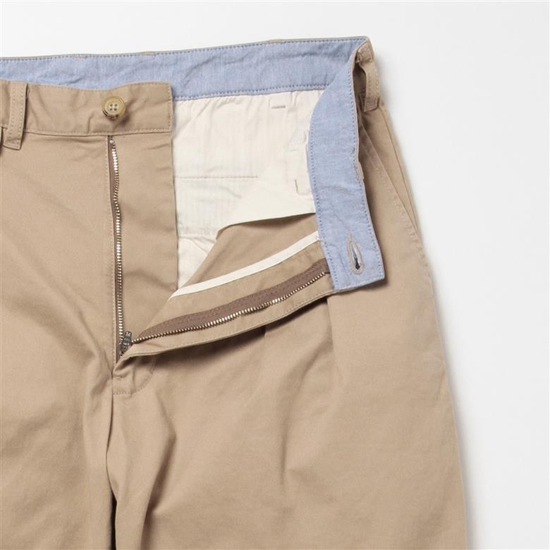 BEAMS PLUS 2プリーツ ツイル パンツ　KHAKI　XL