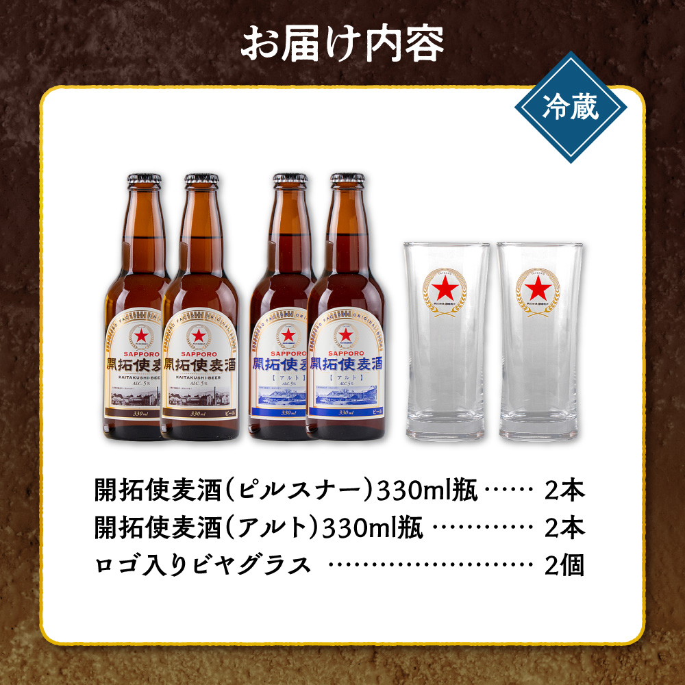 札幌開拓使麦酒醸造所「開拓使麦酒詰合せ＆グラスセット」