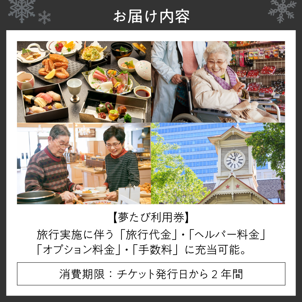 ヘルパー同行型介護付旅行サービス　夢たび利用券（45,000円分）