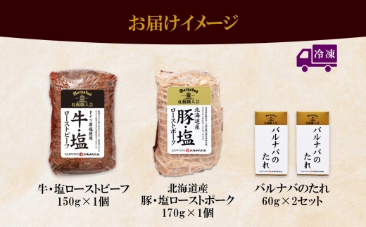 牛・塩ローストビーフ150g＆豚・塩ローストポーク170gセット