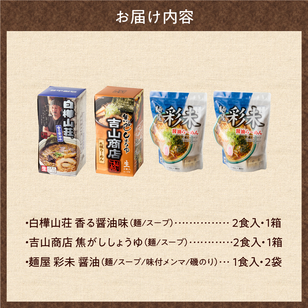 北海道ラーメンおすすめ 醤油セット 計6食