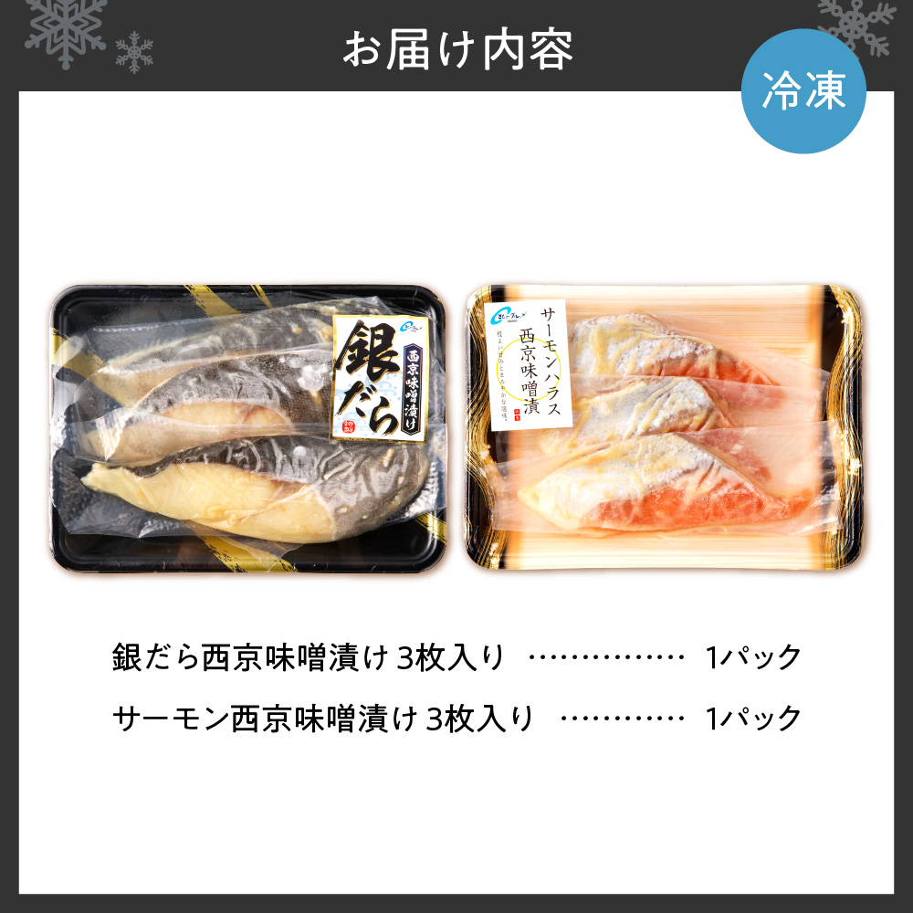 北のグルメ特製　銀だらとサーモンの西京味噌漬けセット