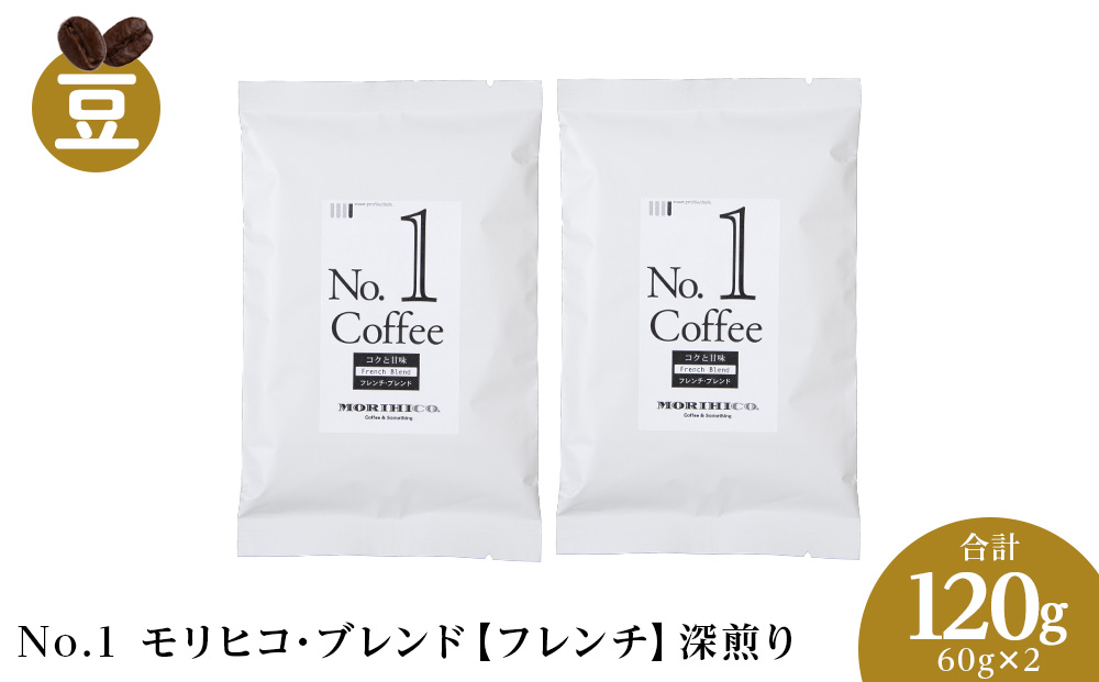 No.1 モリヒコ・ブレンド【フレンチ】　60g×２　合計120g