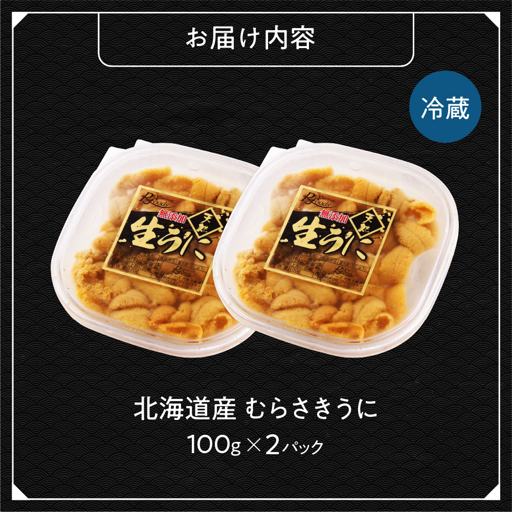 【先行予約】《北海道産》ムラサキウニ 塩水 100g ×2パック＜札幌カネシン水産＞ | ウニ丼 無添加 北海道 札幌市