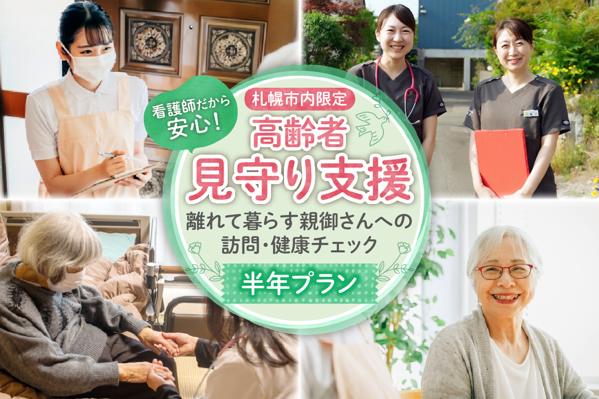 看護師だから安心！高齢者見守り支援?離れて暮らす親御さんへの訪問・健康チェック?半年プラン