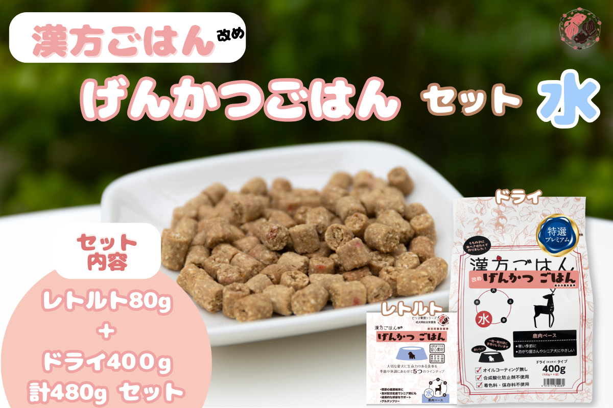 漢方ごはん改めげんかつごはん水（ドライ400g＋レトルト1個）セット