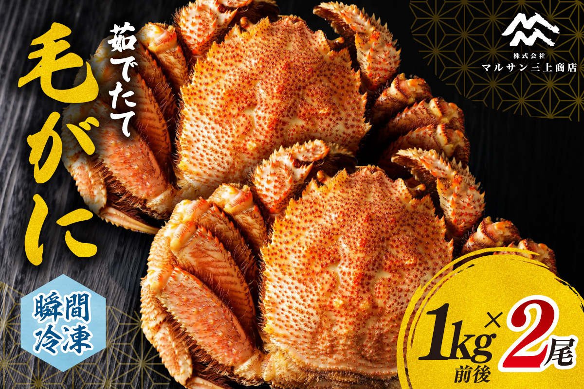 茹でたて毛がに(瞬間冷凍）1kg前後×2尾｜北海道産 毛ガニ 茹でたて 北海道 札幌市