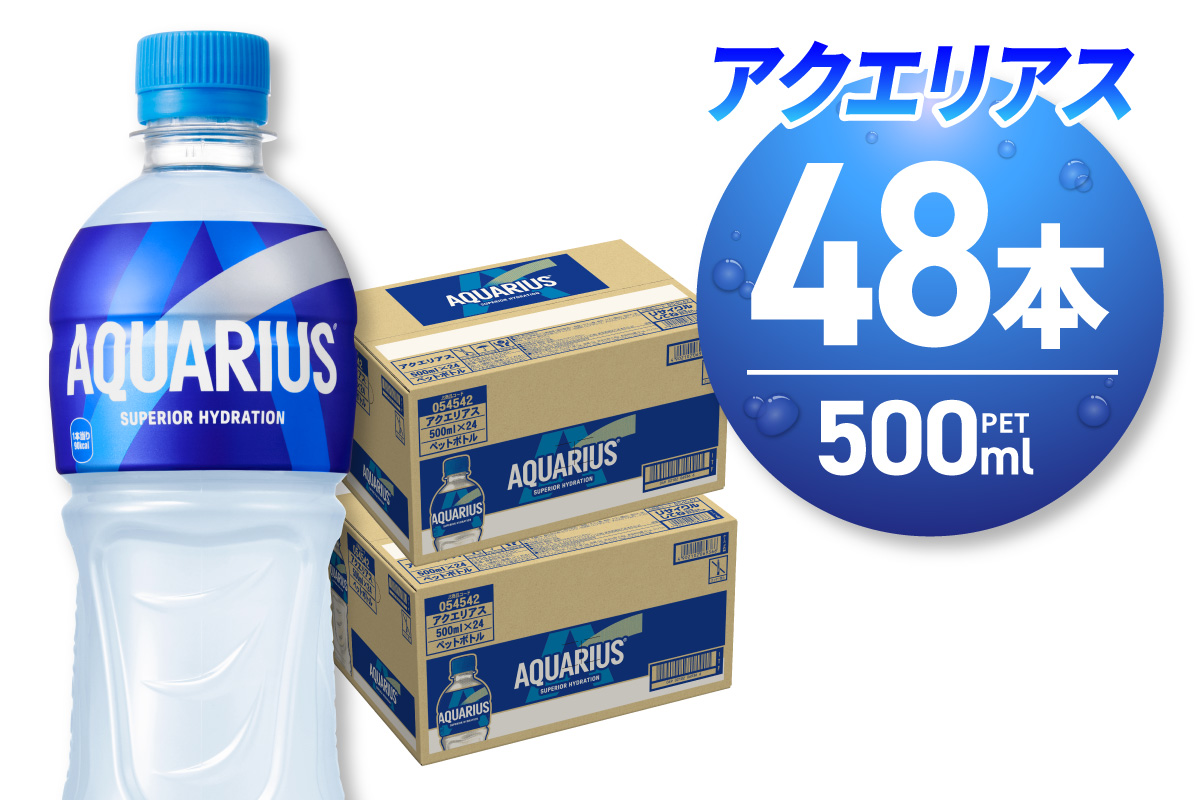 アクエリアス500mlPET×48本 ｜ コカ・コーラ 飲料 ドリンク 飲み物 スポーツドリンク スポドリ 北海道 札幌市