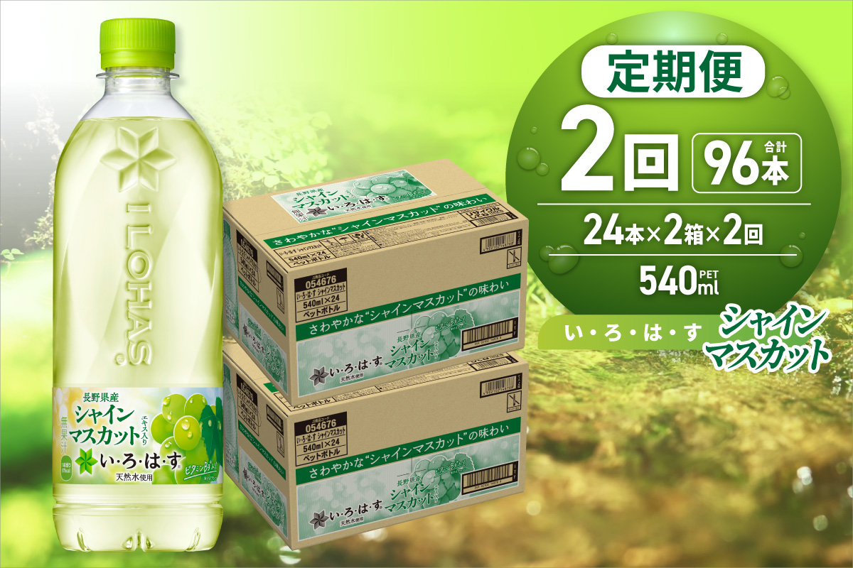 【２ヶ月定期便】い・ろ・は・す シャインマスカット540mlPET×48本｜コカ・コーラ 飲料 ドリンク 飲み物 水 北海道 札幌市