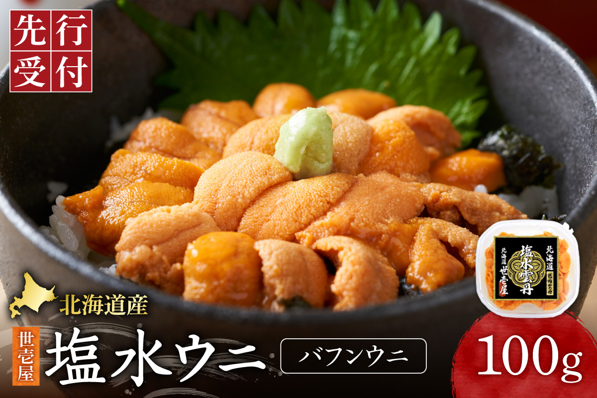 【先行予約】北海道産　世壱屋塩水ウニ(バフンウニ)100g｜うに 海鮮 魚介 無添加 北海道札幌市