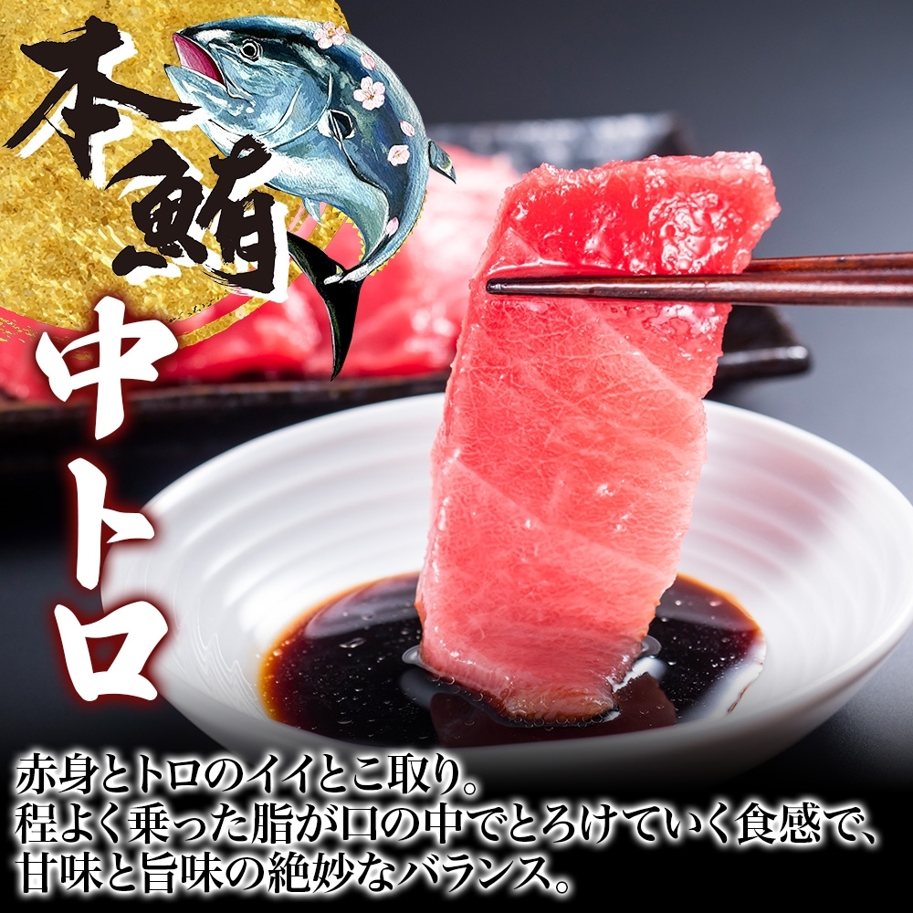大間産 本マグロ 2種 中トロ 約160g 大トロ 約80g_HD144-012