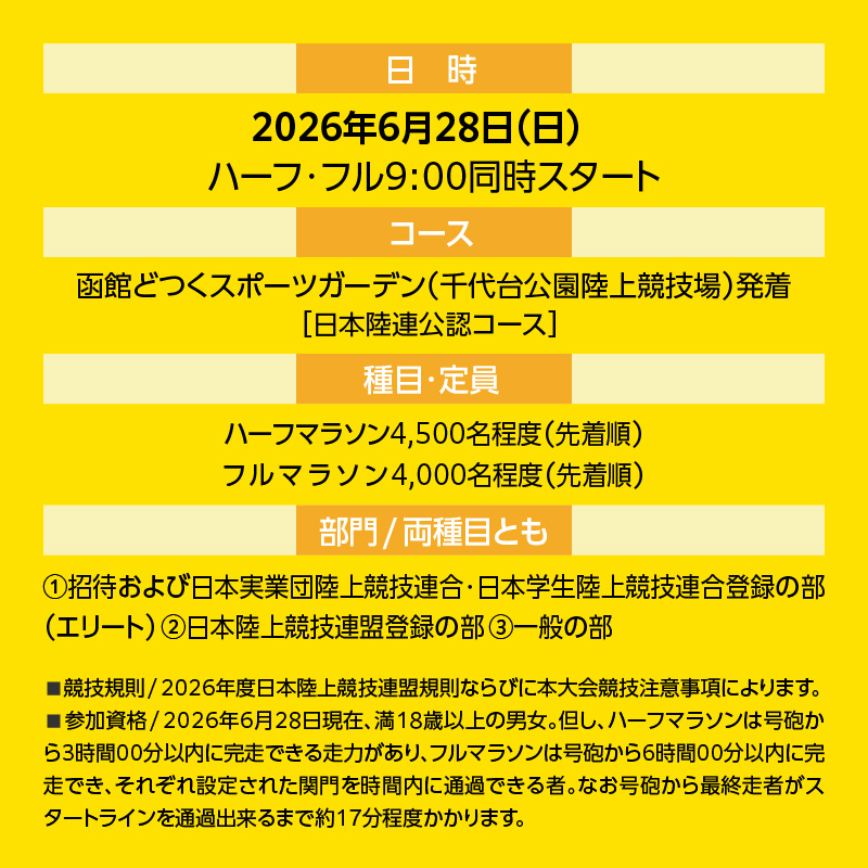 2026函館マラソン出走権1名分（ハーフマラソン）_HD213-002