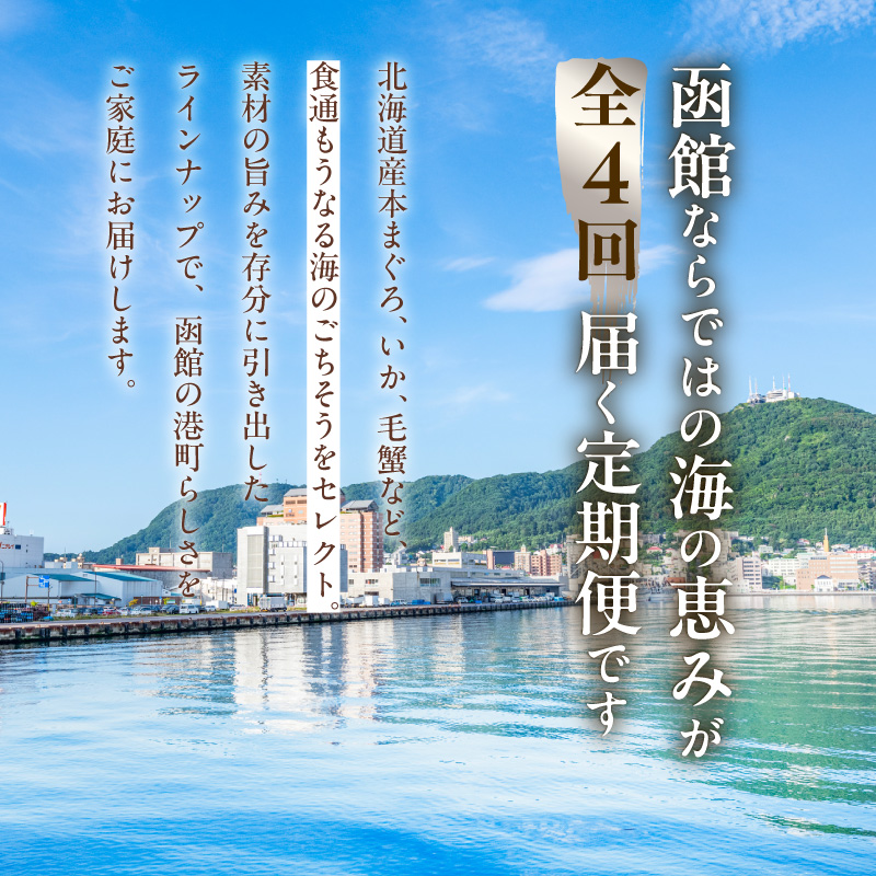 はこだて海の幸定期便 10万円　北海道産プレミアム（全4回）_HS001-008