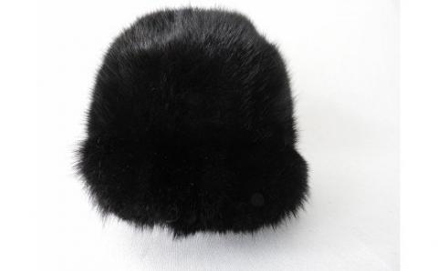 ブラックミンクテール帽_HD026-016