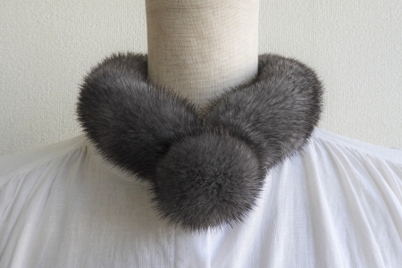 ブルーアイリスミンク リングチョーカー_HD026-042