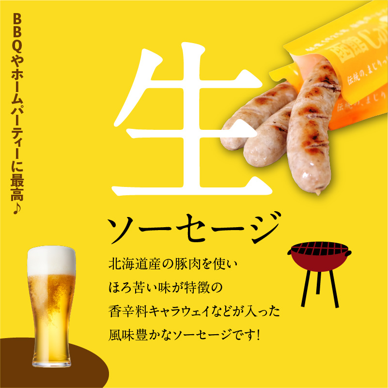 函館カール・レイモン チューリンガー生ソーセージセット（3本入り×6パック）_HD033-009 3本入り×6パック