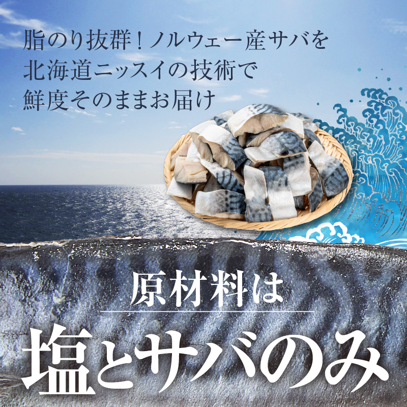 【訳あり】北海道ニッスイ　ふり塩仕立てサバ切身 3kg（1.5kg入り × 2ケース）_HD247-001 3kg（1.5kg入り × 2ケース）