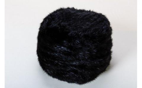 ブラックミンク ヤーン帽子_HD026-003