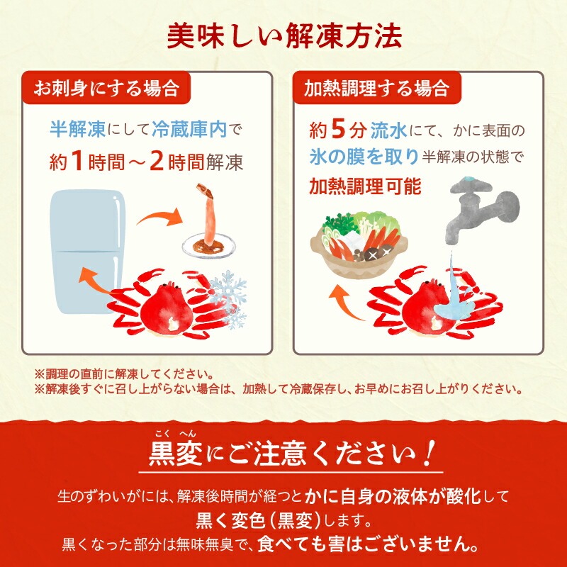 カット済み生ずわいがに 1kg（3Lサイズ）×2P_HD065-011