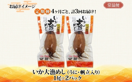 定期便 4ヵ月毎 全3回 いか大漁めし2尾入りセット_HD152-T001