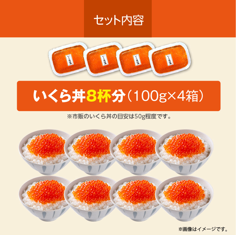 北海道産いくら 100g×4箱_HD117-032 4箱